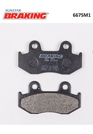 Braking 667Sm1 1999-2000 Suzuki Burgman AN 400 Uyumlu Arka Fren Balatası Yarı Metalik Balata
