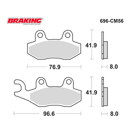Triumph Bonneville T100 Arka Fren Balatası Braking 696CM56 Sinterli