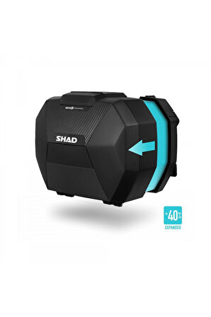 Shad Motosiklet Çanta - Topcase - Shad Sh38X Yan Çanta Seti Expandable Genişleyebilir Carbon 38Lt
