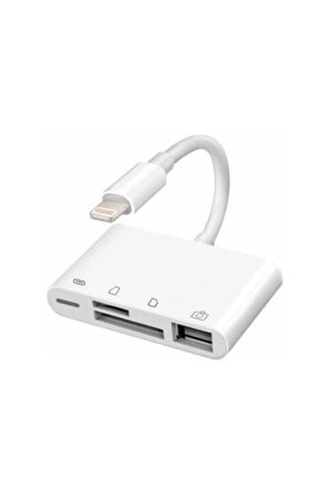 LİGHTNİNG 4 İN 1 IPHONE, İPAD  TO TF,SD CARD USB, LİGHTNİNG İOS13 VE ÜZERİ