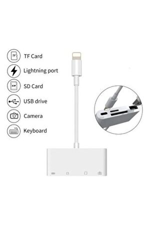 LİGHTNİNG 4 İN 1 IPHONE, İPAD  TO TF,SD CARD USB, LİGHTNİNG İOS13 VE ÜZERİ