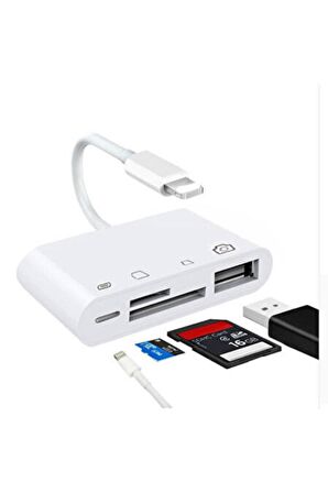 LİGHTNİNG 4 İN 1 IPHONE, İPAD  TO TF,SD CARD USB, LİGHTNİNG İOS13 VE ÜZERİ