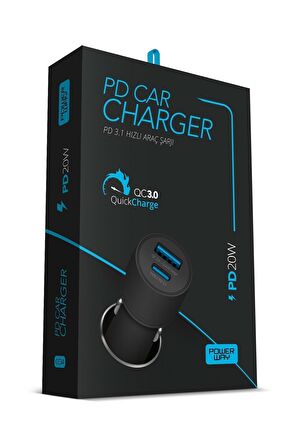 POWERWAY ARAÇ ŞARJ BAŞLIĞI 3.1 A TYPE C-USB 