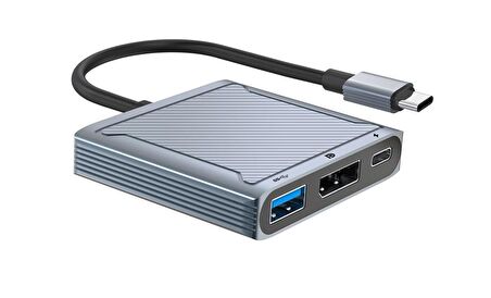 Type C to 8K 60Hz 4K-120 Hz Display Port- Usb 3.0 - Usb C Dişi 100W Çevirici