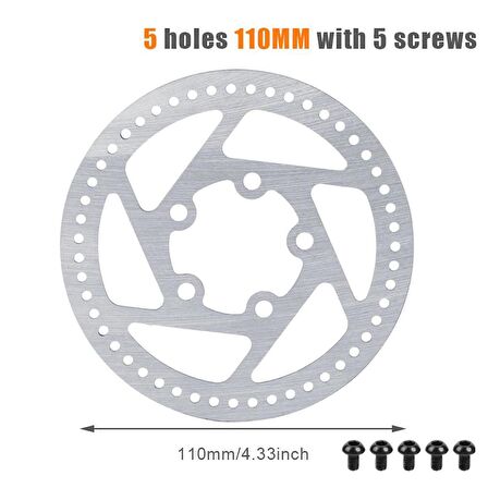 M365 Elektrikli Scooter İçin Arka Teker Fren Diski 110mm 5 Delik 
