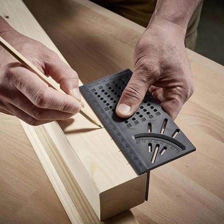 Marangoz Ahşap Çizici 90° Ölçer Delik İşaretleme Göyesi 3D Cetvel