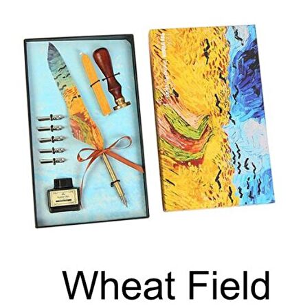 Van Gogh Wheat Field Divit Kalem Mum Mühür Kaligrafi Seti