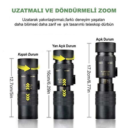 DailyTech 10-300x40 Zoom Monoküler Teleskop Dürbün Telefon Tutuculu