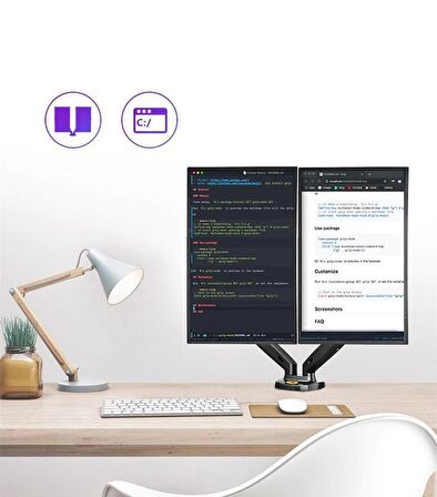 North Bayou NB F160 Çift Kol Amortisörlü Monitör Tutucu