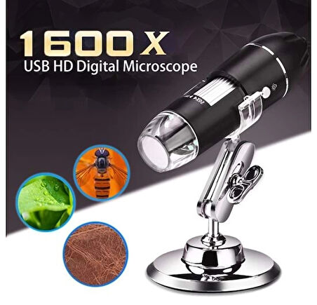 DailyTech 1600X Zoom 2MP USB Dijital Mikroskop 8 Ledli Kamera
