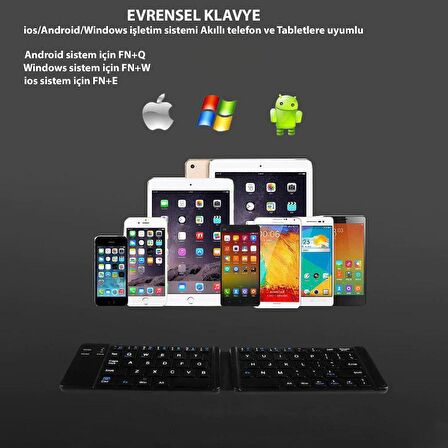 DailyTech Bluetooth Katlanabilir Klavye Telefon Tablet PC Uyumlu