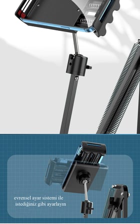 DailyTech 360 Derece Uzun Kol Tablet Telefon Tutucu Stand Stant