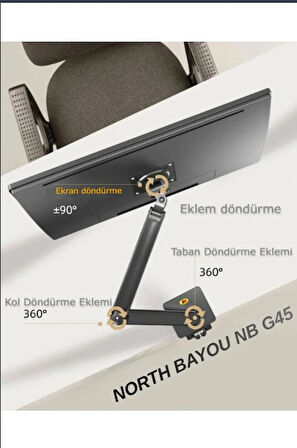 DailyTech North Bayou NB G45 Gaz Yay Kolu 27-40 İnç Ekran Masaüstü Monitör Tutucu 360 Döndürmek 2-12kg Düz Ekran Oval Ekran USB