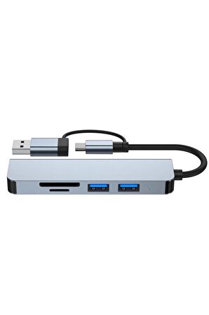 5 In 1 Usb C Hub Usb 3.0 Tip C Splitter Multiport Dock Adaptörü Sd/tf Kart Için