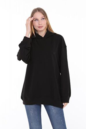 Pastelastore Pamuklu Kapüşonlu 2 İplik Baharlık Oversize Sweatshirt