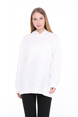 Pastelastore Pamuklu Kapüşonlu 2 İplik Baharlık Oversize Sweatshirt