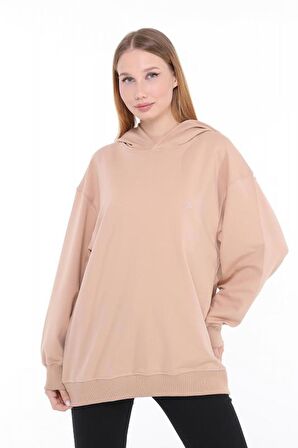 Pastelastore Pamuklu Kapüşonlu 2 İplik Baharlık Oversize Sweatshirt