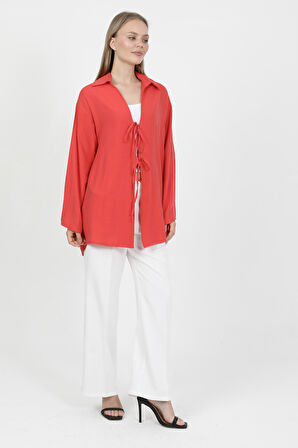 Doğal Viskon Kumaş Cepli Bağcıklı Kadın Kimono 1167 – Hafif, Dökümlü, Akışkan, Yazlık Model