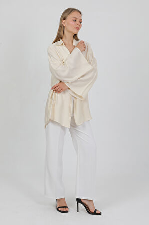 Doğal Viskon Kumaş Cepli Bağcıklı Kadın Kimono 1167 – Hafif, Dökümlü, Akışkan, Yazlık Model