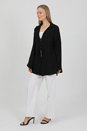 Doğal Viskon Kumaş Cepli Bağcıklı Kadın Kimono 1167 – Hafif, Dökümlü, Akışkan, Yazlık Model