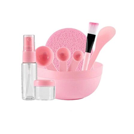 Kendin Yap Yüz Maskesi Karıştırma Aleti Seti Pembe Renk