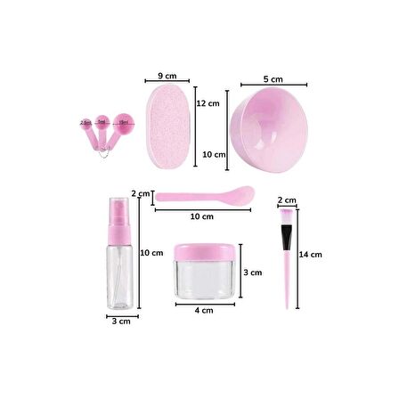 Kendin Yap Yüz Maskesi Karıştırma Aleti Seti Pembe Renk