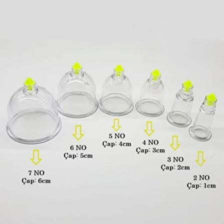 Hacamat & Masaj Kupası No:7 Silikon Tıpalı 10 adet