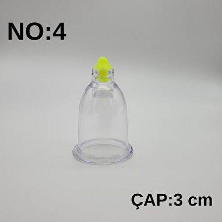 Hacamat & Masaj Kupası No:4 Silikon Tıpalı 10 adet