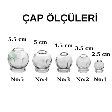 Cam Masaj & Hacamat Kupası 5'li Set