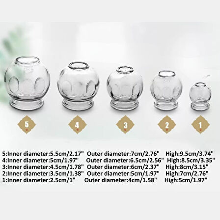 Cam Masaj & Hacamat Kupası 5'li Set