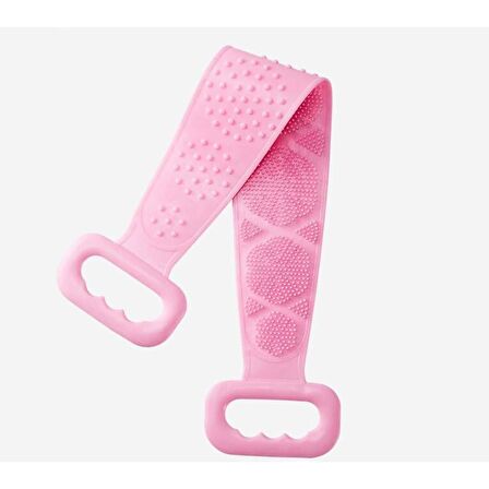 Silikon Çift Taraflı Banyo Kesesi Büyük Boy Pembe Renk