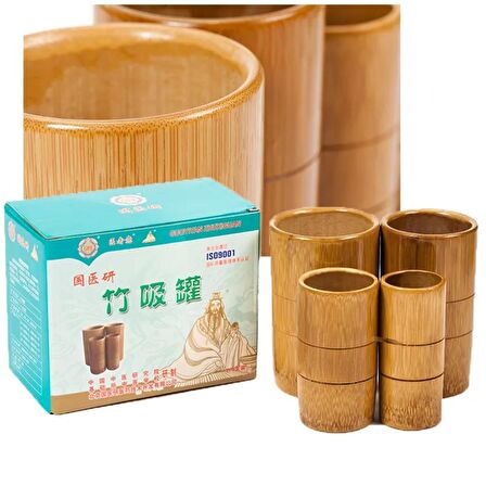 Bambu Masaj Kupa Seti Selülit Masaj Kupası 4'lü Set