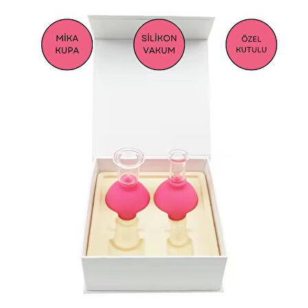 Mika Silikon Vakumlu Yüz Masaj Kupası 2'li Set Gül Pembe Renk