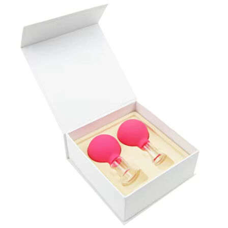 Mika Silikon Vakumlu Yüz Masaj Kupası 2'li Set Gül Pembe Renk