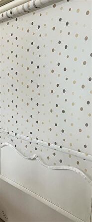 Çift Mekanizmalı Puantiyeli Tül ve Ekru Stor Perde ST 043