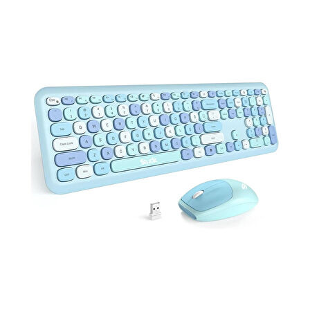 M600 Renkli Tuşlu Kablosuz Türkçe Q Multimedia Klavye + Mouse