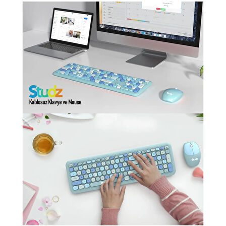 M600 Renkli Tuşlu Kablosuz Türkçe Q Multimedia Klavye + Mouse