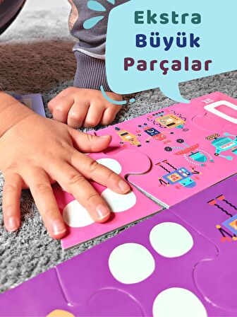 Dev Sayılar Jumbo Yer Puzzle | Robotik Sayılar Öğrenme | 40 Parça 3 Yaş