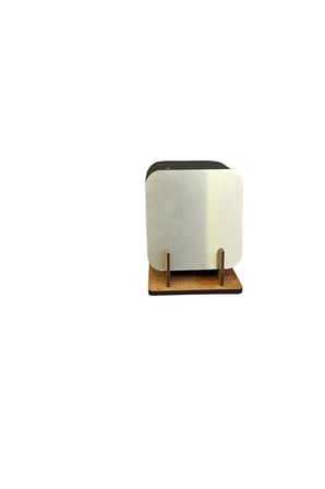 usin Ahşap 6lı Gümüş Bardak Altlık Standı + 6 Adet Metal Yüzey Ahşap Taban Türk Kahvesi Fincan Altlığı Çay Kupa Bardak Altlığı