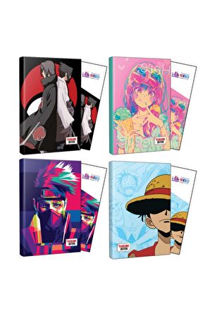 Dörtlü Sasuke-ıtachi-ıcecream-naruto-lufy Defter Ve Ayraç
