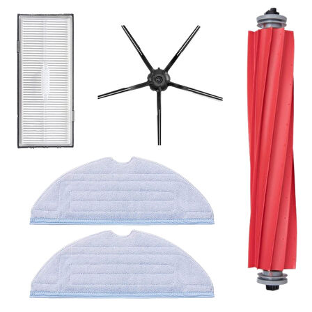 Roborock S7 Sonic Mopping Uyumlu 5 Parça Yedek Filtre Fırça Seti Siyah