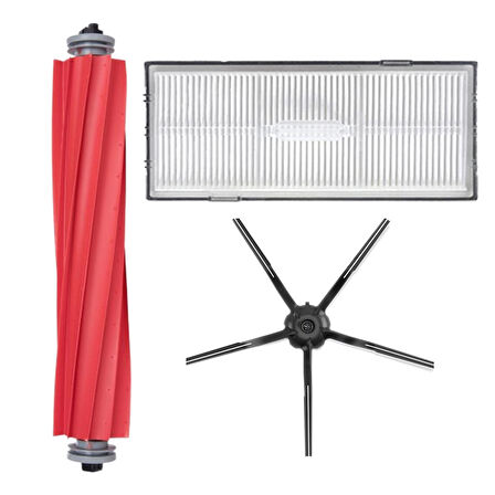 Roborock S7 MaxV + Ultra Uyumlu 3 Parça Yedek Filtre Fırça Seti Siyah