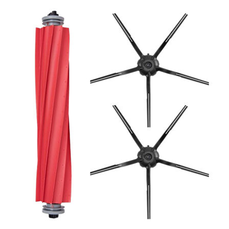 Roborock S7 MaxV + Ultra Uyumlu 3 Parça Yedek Filtre Fırça Seti Siyah