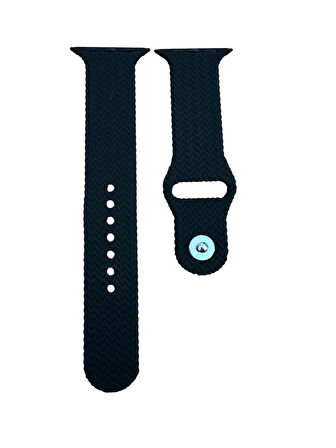 ScHitec 42-49mm Yeni Nesil Apple Uyumlu Akıllı Saat Kordonu Silikon Siyah