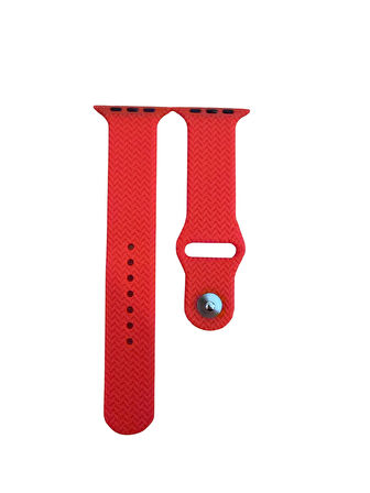 ScHitec 42-49mm Yeni Nesil Apple Uyumlu Akıllı Saat Kordonu Silikon Kırmızı
