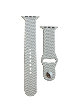 ScHitec 42-49mm Yeni Nesil Apple Uyumlu Akıllı Saat Kordonu Silikon Beyaz