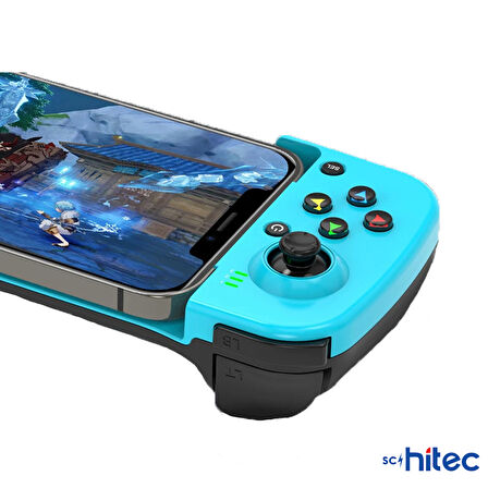 ScHitec Android İos HarmonyOs Switch AndroidTV Windows Akıllı Bluetooth Teleskopik Gamepad Joystick Kırmızı-Mavi D3
