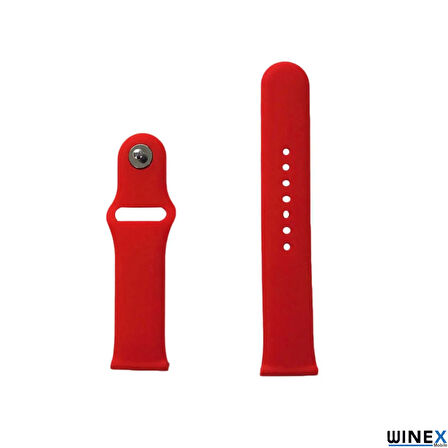 Winex 42-49mm Yeni Nesil Apple Uyumlu Akıllı Saat Kordonu Silikon Kırmızı