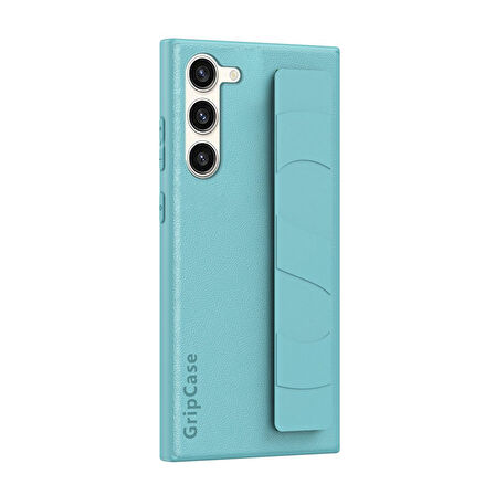 ScHitec Samsung Galaxy S24 Uyumlu Premium  Case Parmak Askılı Telefon Kılıfı Açık Mavi