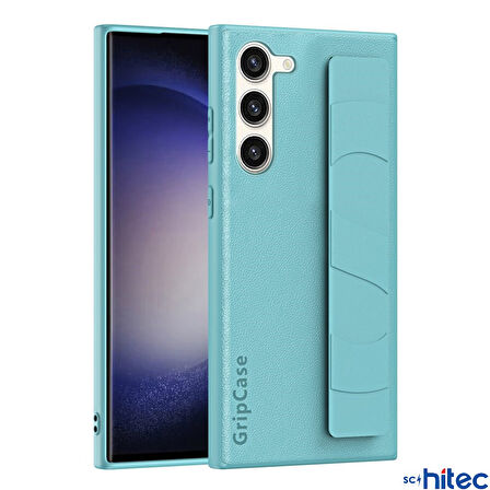 ScHitec Samsung Galaxy S24 Uyumlu Premium  Case Parmak Askılı Telefon Kılıfı Açık Mavi